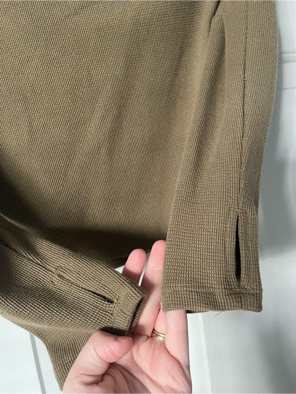 We The Free Taupe Off-Shoulder Lightweight Knit Sweater - Picture 3 of 4